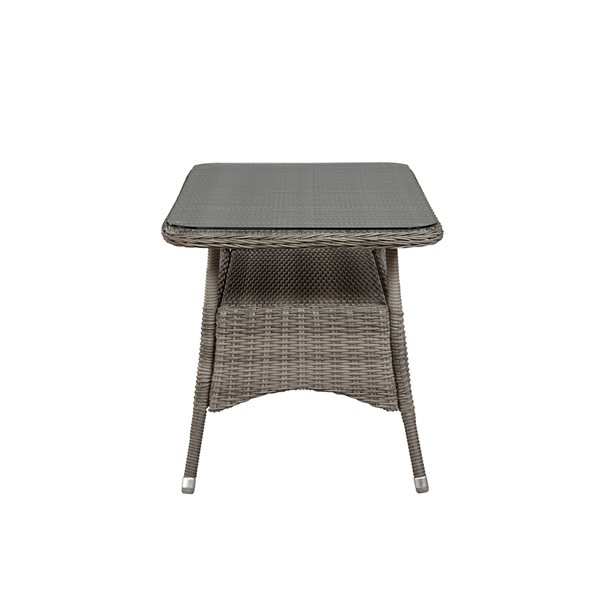 Alaterre Monaco Rectangle Wicker Outdoor Bistro Table 43-in W x 26-in L