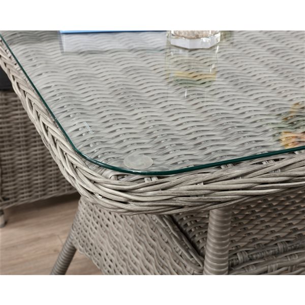 Alaterre Monaco Rectangle Wicker Outdoor Bistro Table 43-in W x 26-in L