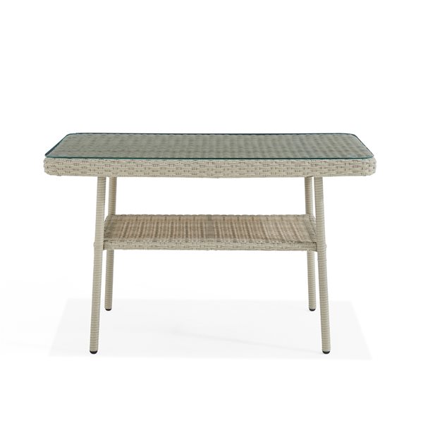 Alaterre Windham Rectangle Wicker Outdoor Bistro Table 22-in W x 42-in L