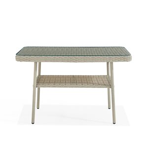 Alaterre Windham Rectangle Wicker Outdoor Bistro Table 22-in W x 42-in L