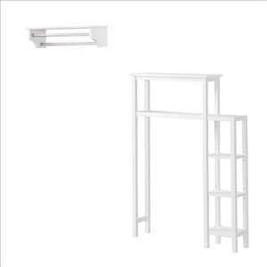 Alaterre Dover 35-in W x 49-in H x 9-in D White Pine Over the Toilet Etagere