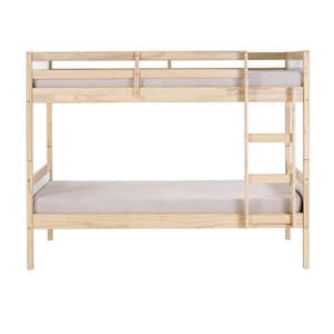 Alaterre MOD White and Natural Twin Over Twin Bunk Bed