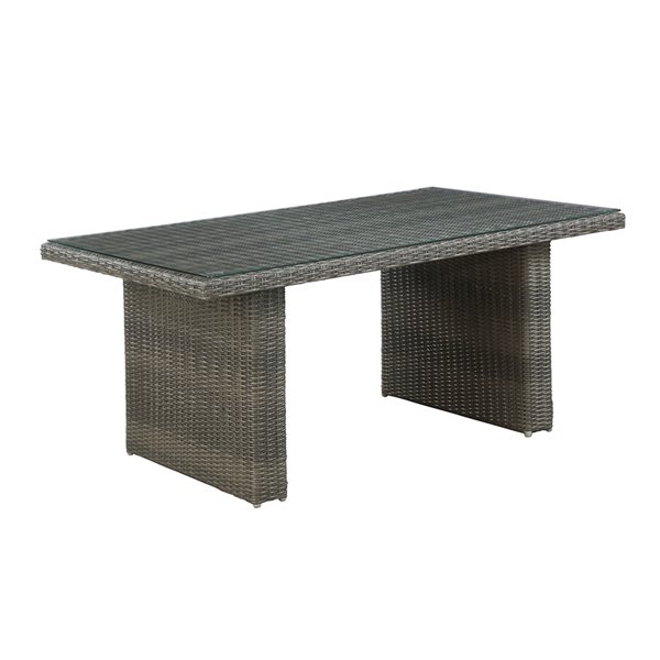 Alaterre Asti Rectangle Wicker Outdoor Bistro Table 58-in W x 33-in L