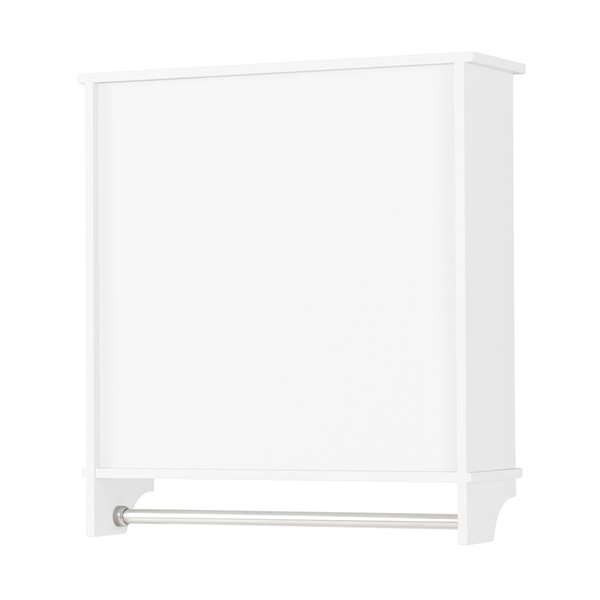 Alaterre Dover 27-in W x 29-in H x 8-in D White Bathroom Wall Cabinet with Towel Rod