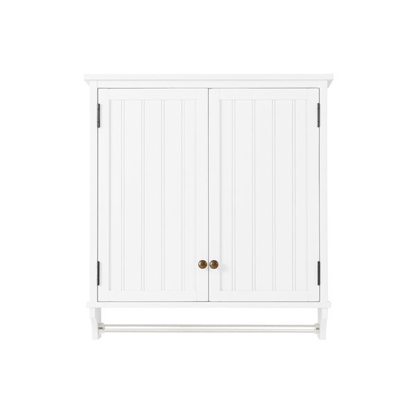 Alaterre Dover 27-in W x 29-in H x 8-in D White Bathroom Wall Cabinet with Towel Rod