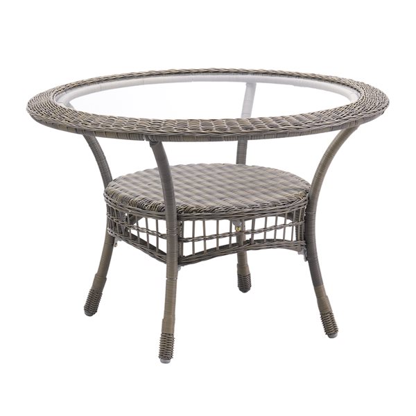 Alaterre Carolina/Asti Grey Frame Patio Dining Set with Grey Cushions Included - 5-Piece