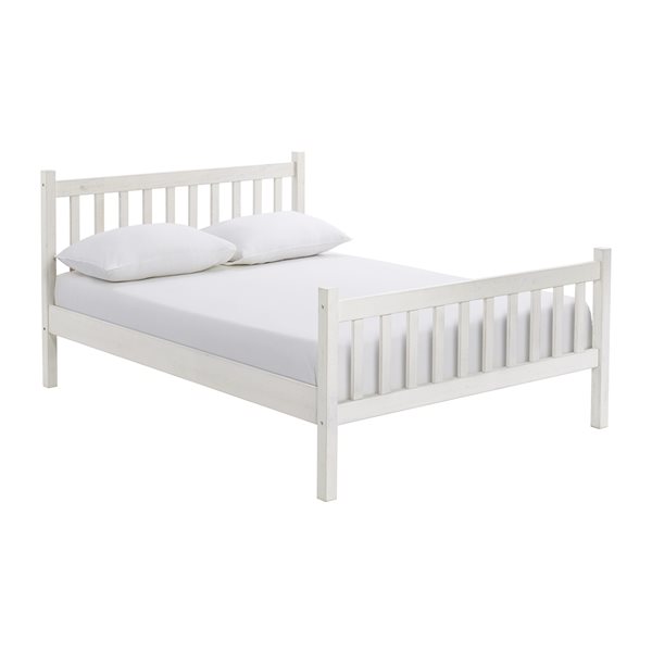 Alaterre Windsor Driftwood White Full Bed Frame Bed