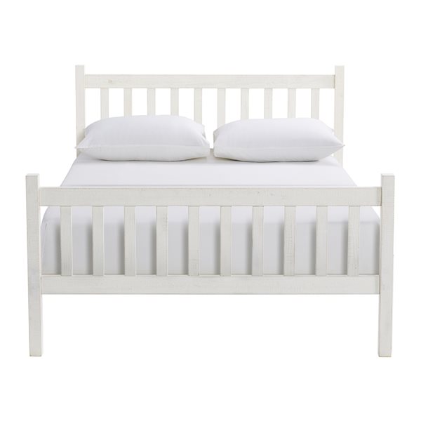Alaterre Windsor Driftwood White Full Bed Frame Bed