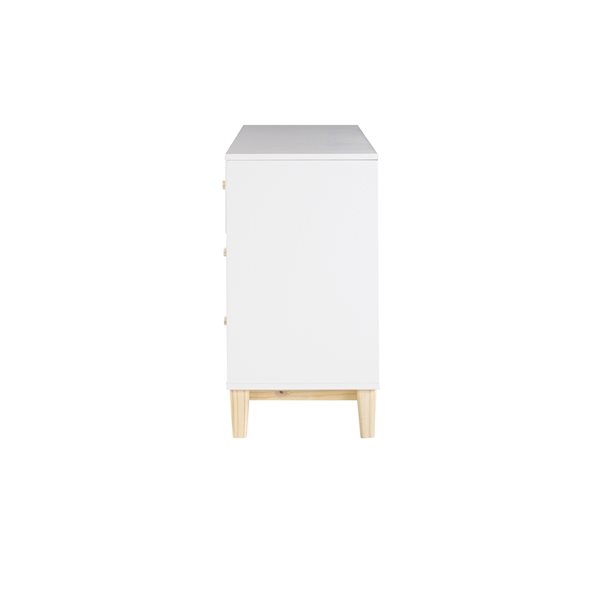 Alaterre MOD White and Natural Pine 6-Drawer Double Dresser