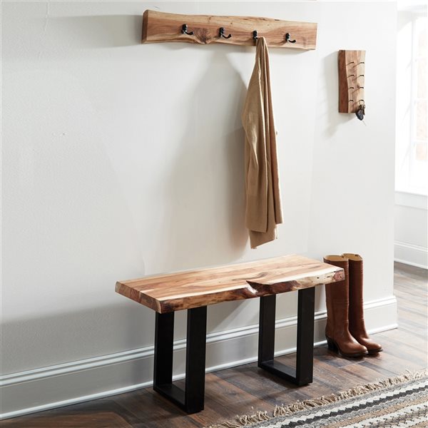 Alaterre Alpine Rustic Natural 4-Hook Hook Rack