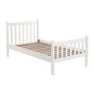 Alaterre Windsor Driftwood White Twin Bed Frame Bed