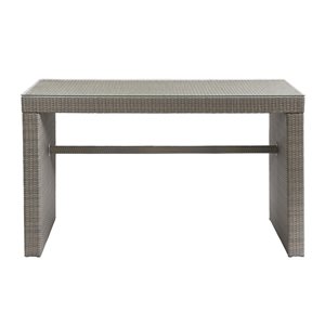 Alaterre Asti Rectangle Wicker Outdoor Bar Height Table 70-in W x 33-in L