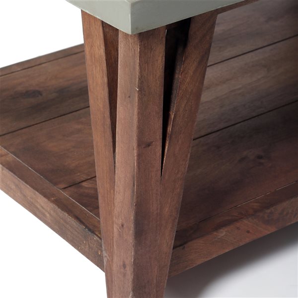 Alaterre Brookside Light Grey 4-Hook Hook Rack with Shelf and Bench