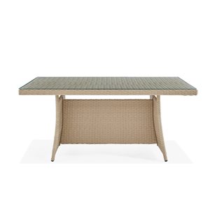 Alaterre Canaan Rectangle Wicker Outdoor Bistro Table 33-in W x 57-in L