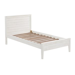 Alaterre Windsor Driftwood White Twin Panel Bed