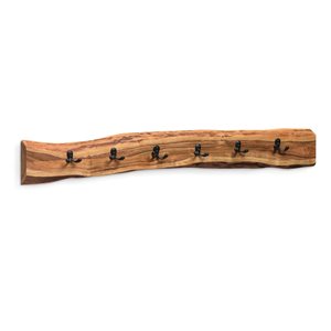 Alaterre Alpine Rustic Natural 6-Hook Hook Rack