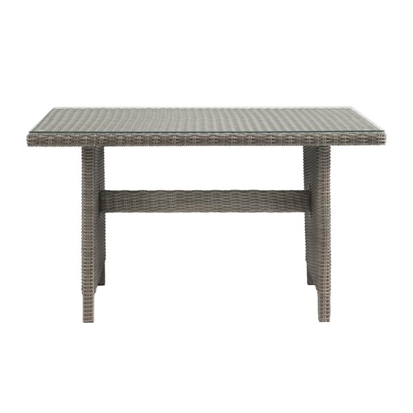 Alaterre Asti Rectangle Wicker Outdoor Dining Table 55-in W x 31-in L