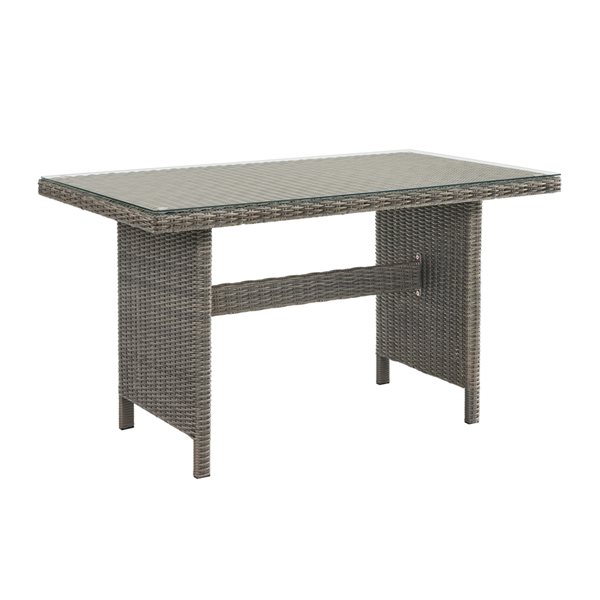 Alaterre Asti Rectangle Wicker Outdoor Dining Table 55-in W x 31-in L