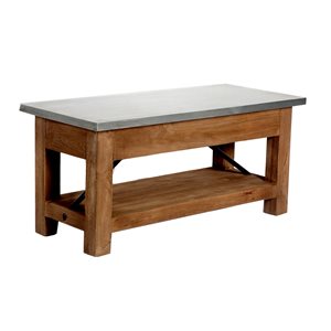 Alaterre Millwork Rustic Metal and Wood Bench