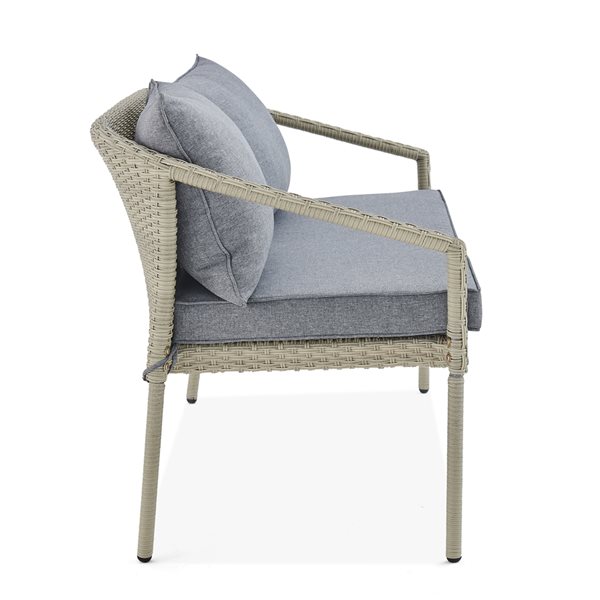 Alaterre Windham 50in W x 31in L Light Grey Outdoor Bench with Dark