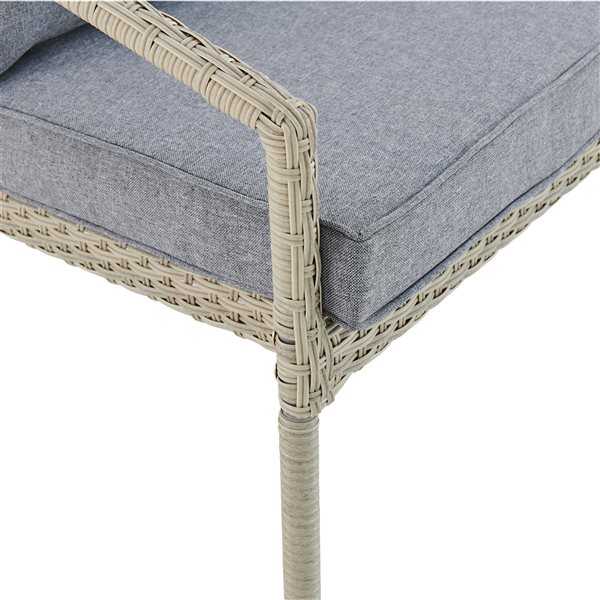 Alaterre Windham 50in W x 31in L Light Grey Outdoor Bench with Dark