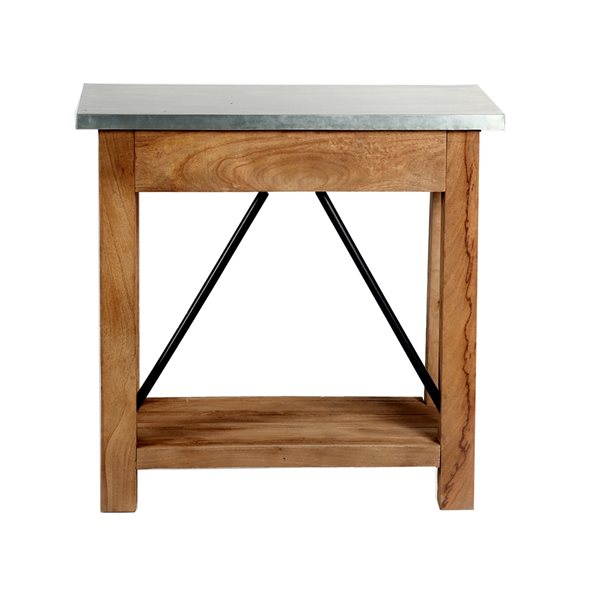 Alaterre Millwork 30-in Silver Rustic Console Table