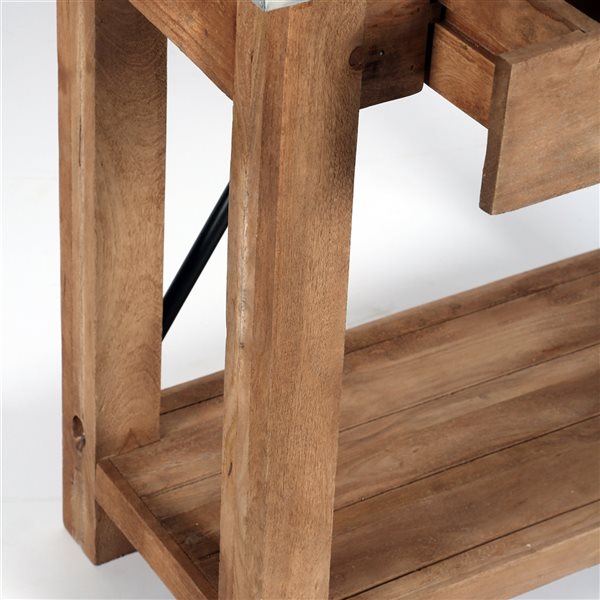 Alaterre Millwork 30-in Silver Rustic Console Table