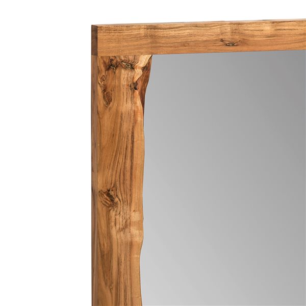 Alaterre Alpine 2-in L x 48-in W Rectangle Natural Wood Live Edge Wall Mirror