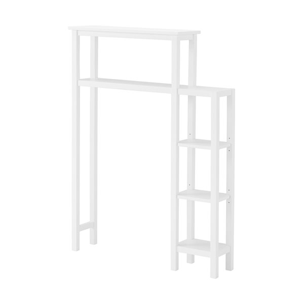 Alaterre Dover 35-in W x 49-in H x 9-in D White Pine Over the Toilet Etagere with Side Shelf