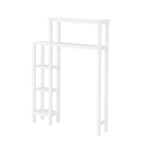 Alaterre Dover 35-in W x 49-in H x 9-in D White Pine Over the Toilet Etagere with Side Shelf