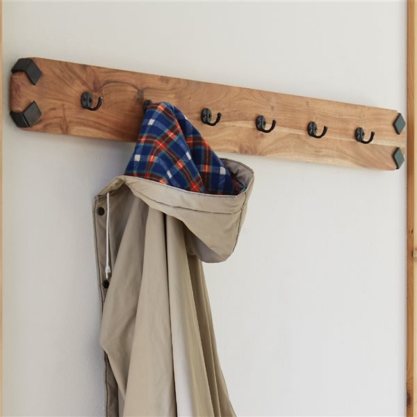 Alaterre Ryegate Rustic Natural 6-Hook Hook Rack