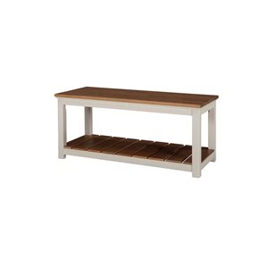 Alaterre Savannah Rustic White and Brown Bench