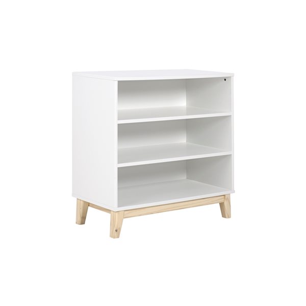 Alaterre MOD White and Natural 34-in H Wood 3-Shelf Standard Bookcase