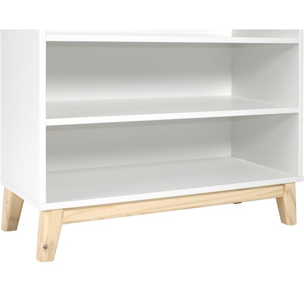 Alaterre MOD White and Natural 34-in H Wood 3-Shelf Standard Bookcase