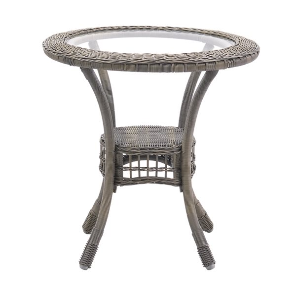 Alaterre Carolina/Asti Round Wicker Outdoor Bistro Table 30-in W x 30-in L