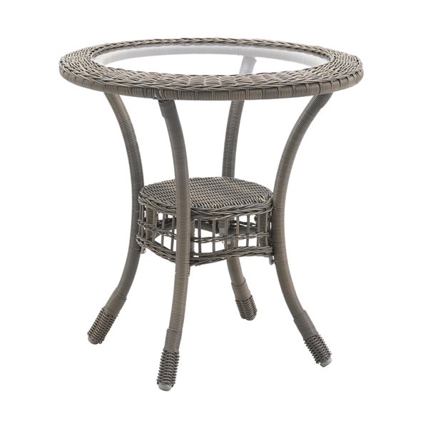 Alaterre Carolina/Asti Round Wicker Outdoor Bistro Table 30-in W x 30-in L