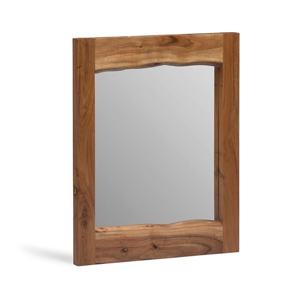 Alaterre Alpine 2-in L x 24-in W Rectangle Natural Wood Live Edge Wall Mirror