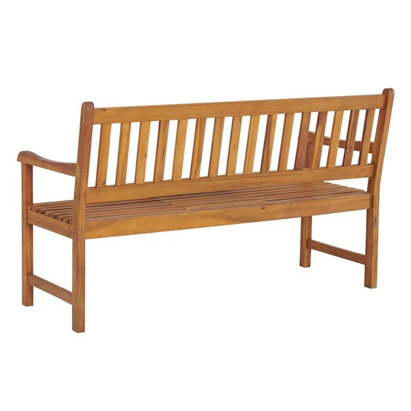 Alaterre Bristol 60-in W x 37-in L Natural Wood Outdoor Bench with Pop-Up Table