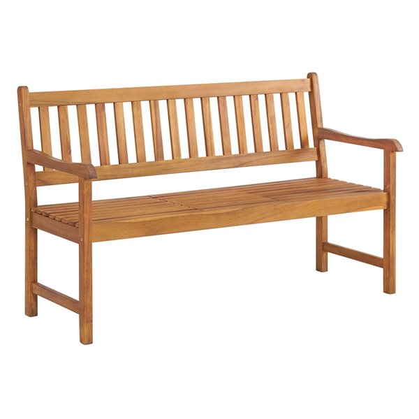 Alaterre Bristol 60-in W x 37-in L Natural Wood Outdoor Bench with Pop-Up Table