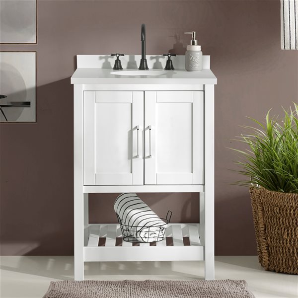 Alaterre Bennett 24-in White Bathroom Vanity Cabinet