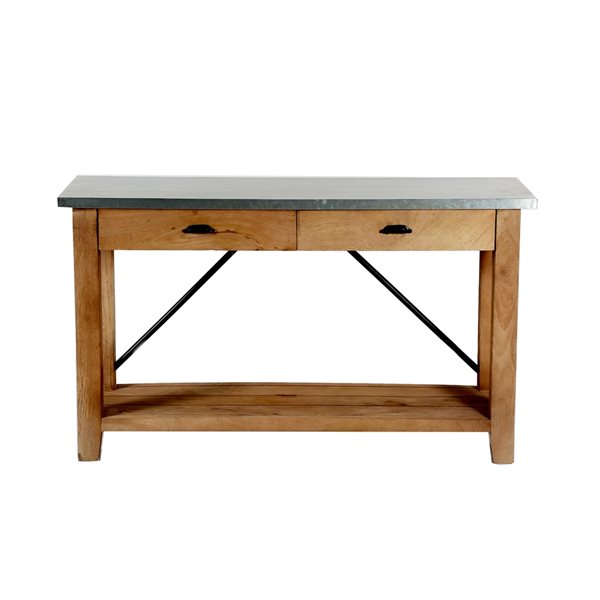 Alaterre Millwork 50-in Silver Rustic Console Table