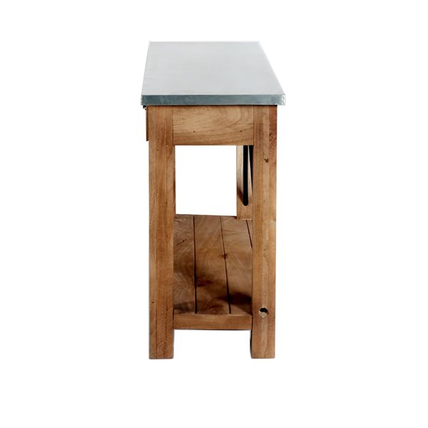 Alaterre Millwork 50-in Silver Rustic Console Table