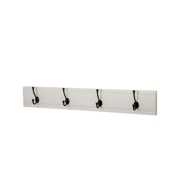 Alaterre Savannah White 4-Hook Hook Rack