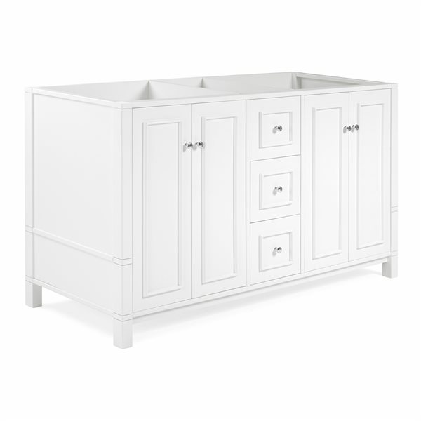 Alaterre Williamsburg 60-in White Bathroom Vanity Cabinet