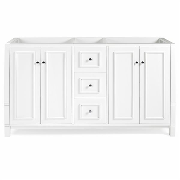 Alaterre Williamsburg 60-in White Bathroom Vanity Cabinet