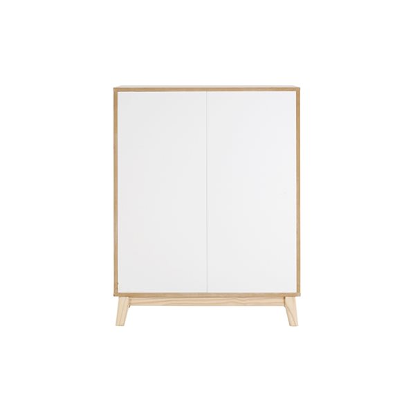 Alaterre MOD White and Natural Pine 5-Drawer Standard Chest