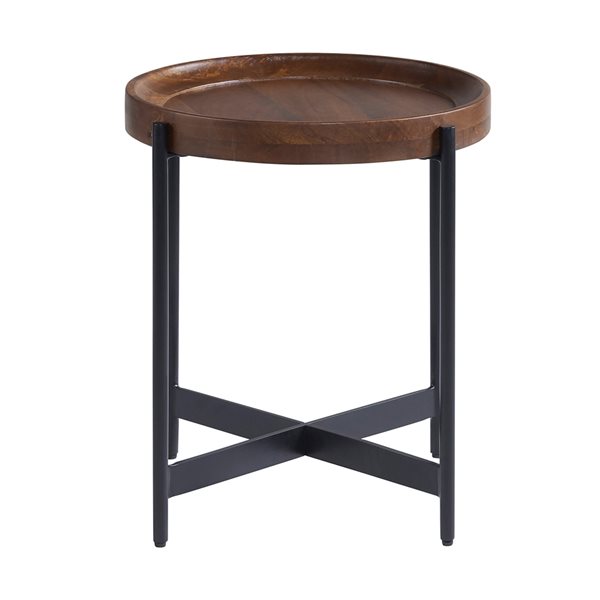Alaterre Brookline Black Wood Round End Table