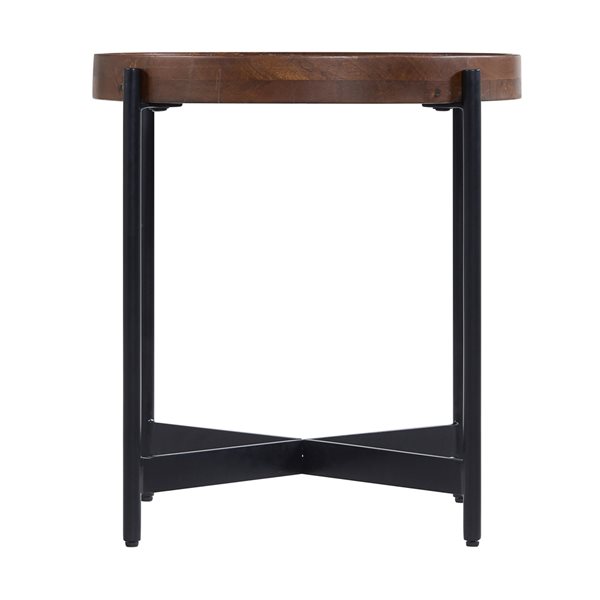 Alaterre Brookline Black Wood Round End Table