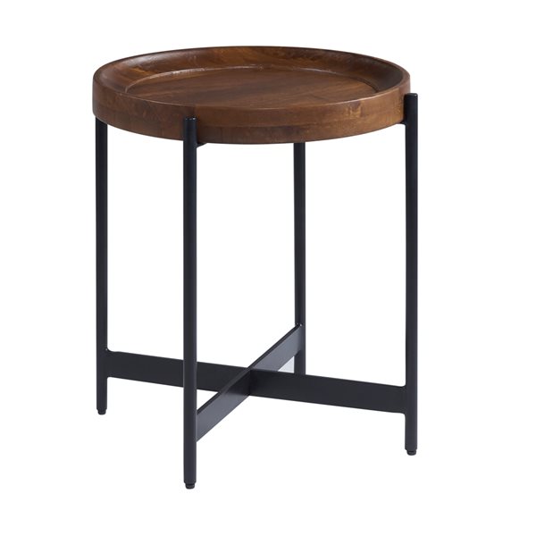 Alaterre Brookline Black Wood Round End Table