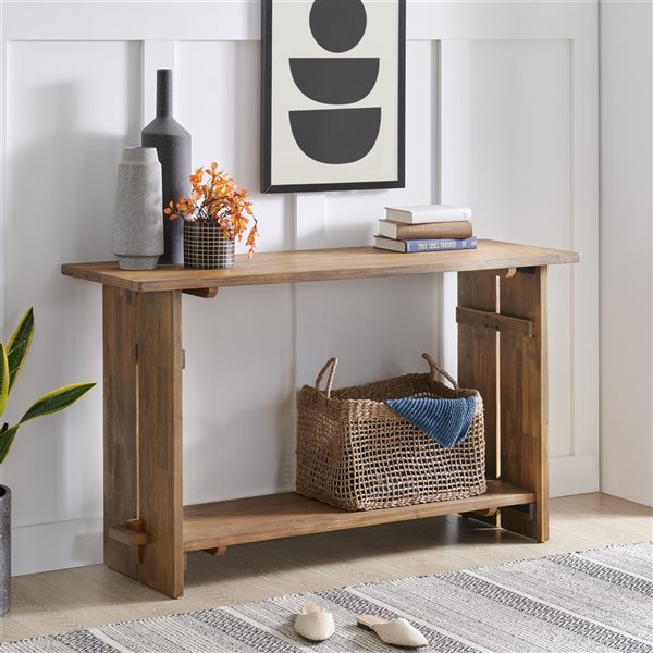 Alaterre Bethel Natural Aged Brown Rustic Console Table